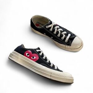 Comme des Garçons PLAY x Converse Chuck 70 Low — Black, Women’s 9